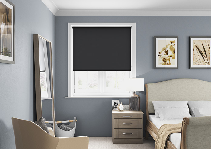 Palermo (Blackout), Black - Motorised Roller Blind - Image 5